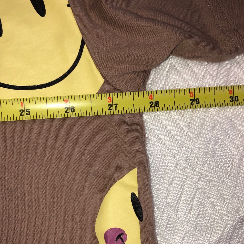 Easel Brown Short Sleeve Tee with Yellow Smiley Print - Picture 7 of 9